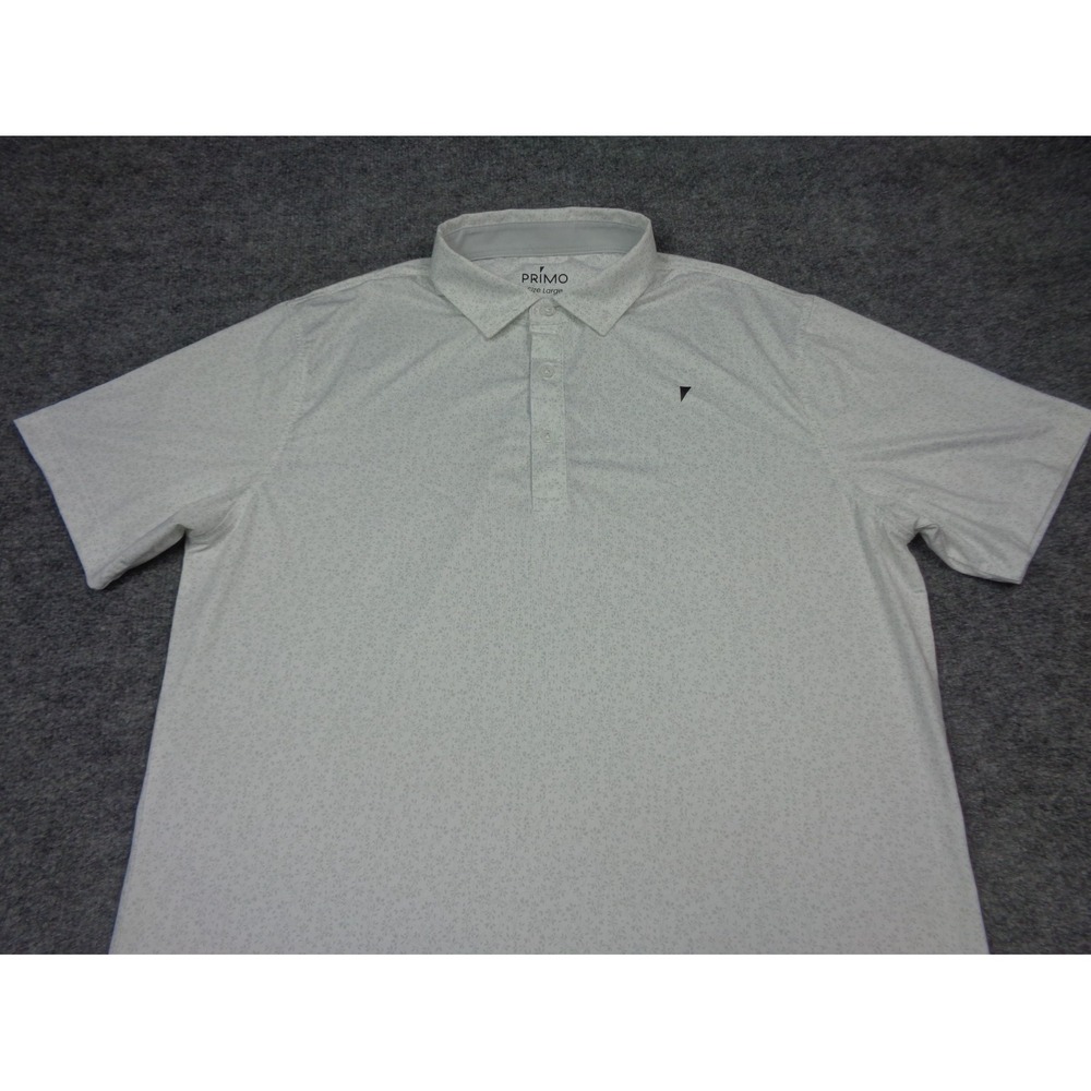 Primo Shirt Mens L White Gray Floral Performance Golf Athletic - Picture 6 of 13